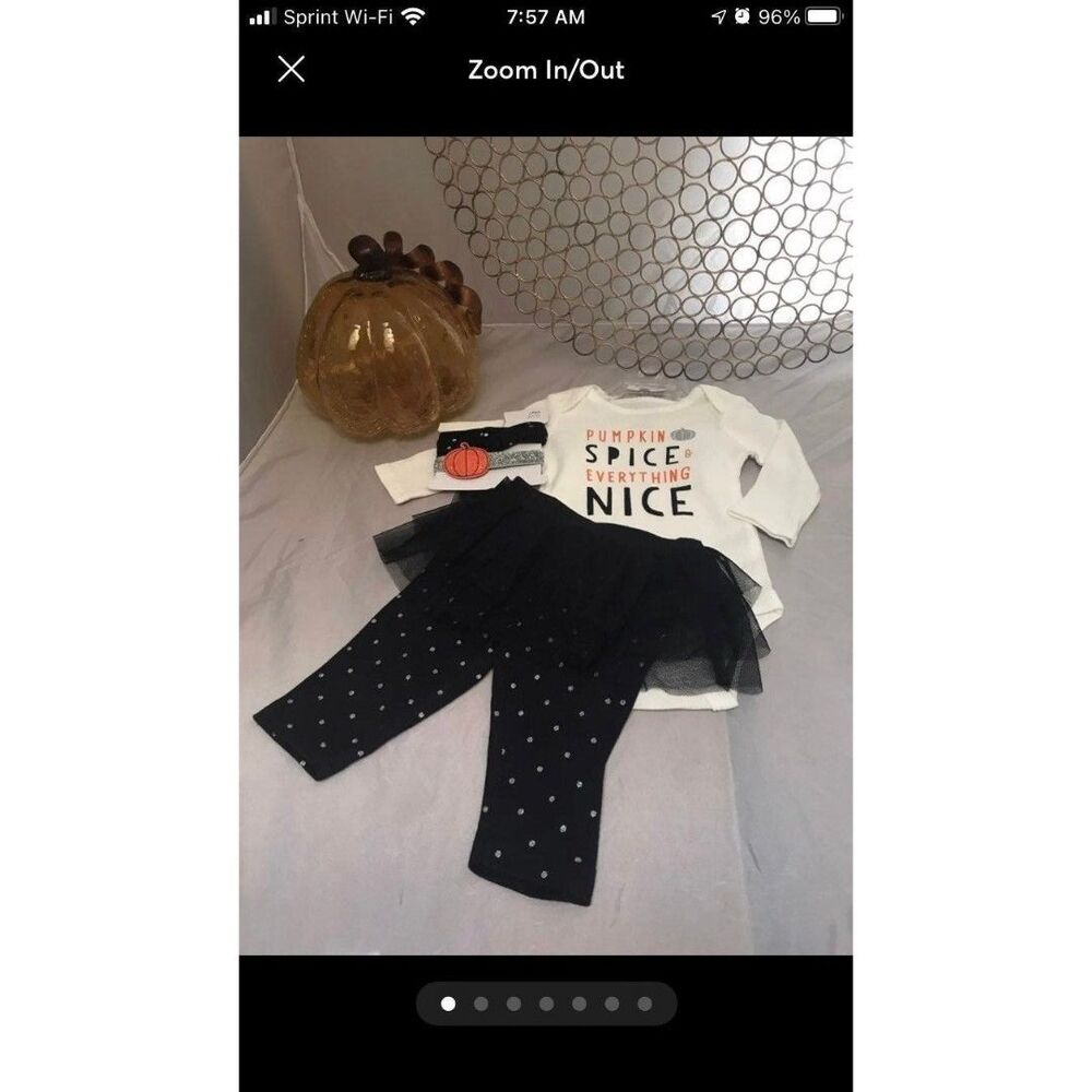 NEW Carter's 0-3 month Fall/Thanksgiving set costume